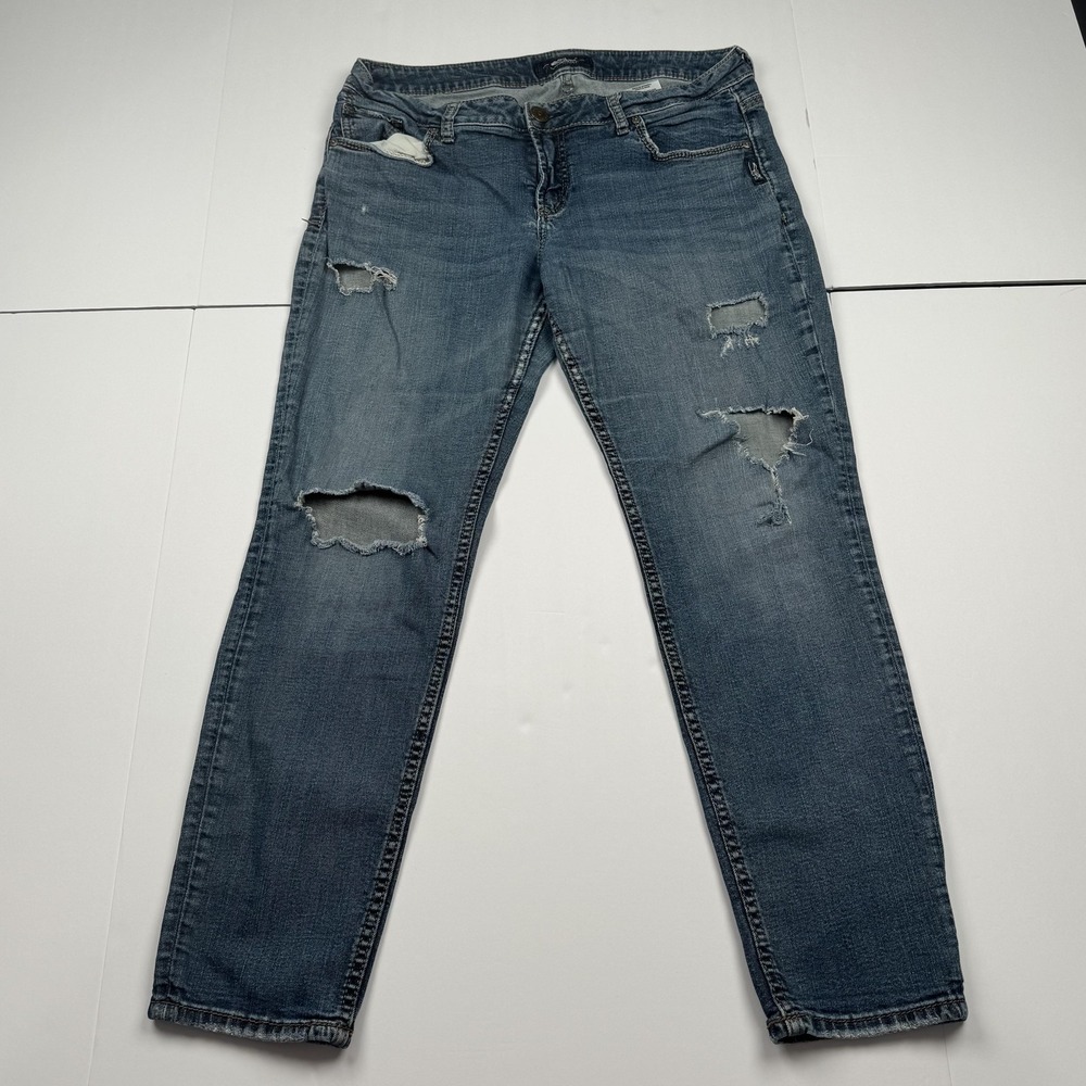 Silver Jeans Co Sam Jeans Womens 31x27 (32x27) Blue Distressed Ripped Pants